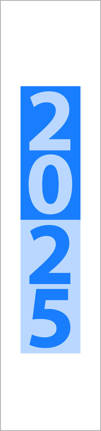 VE 25 Stück Streifenplaner Compact Blau mit individuellem Firmeneindruck 