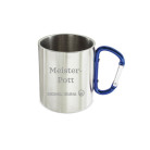 Edelstahltasse mit Karabinergriff
